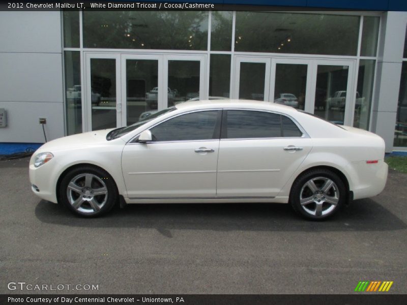 White Diamond Tricoat / Cocoa/Cashmere 2012 Chevrolet Malibu LT