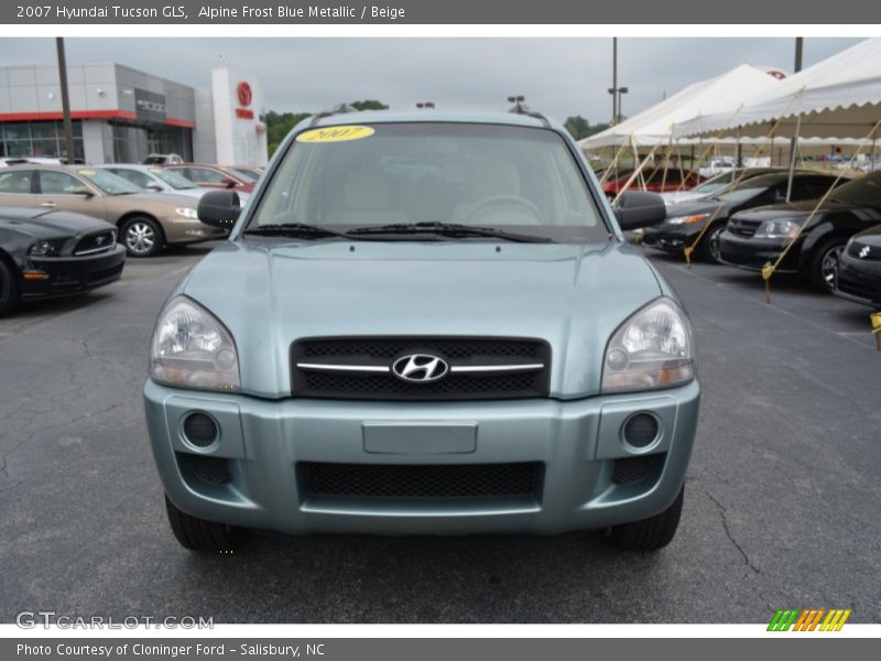 Alpine Frost Blue Metallic / Beige 2007 Hyundai Tucson GLS