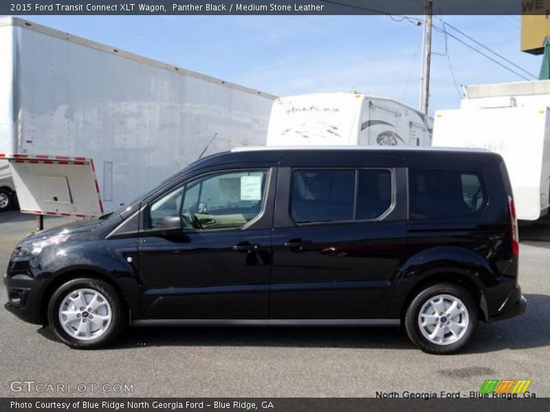 Panther Black / Medium Stone Leather 2015 Ford Transit Connect XLT Wagon