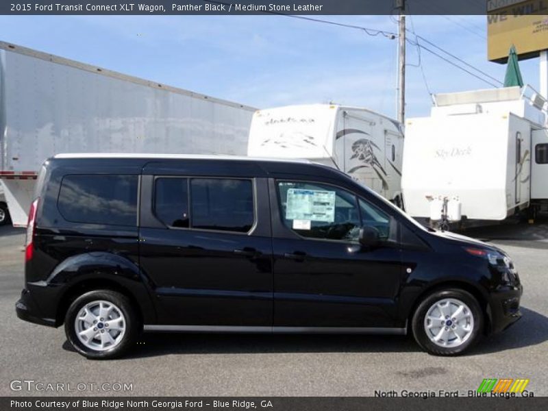 Panther Black / Medium Stone Leather 2015 Ford Transit Connect XLT Wagon