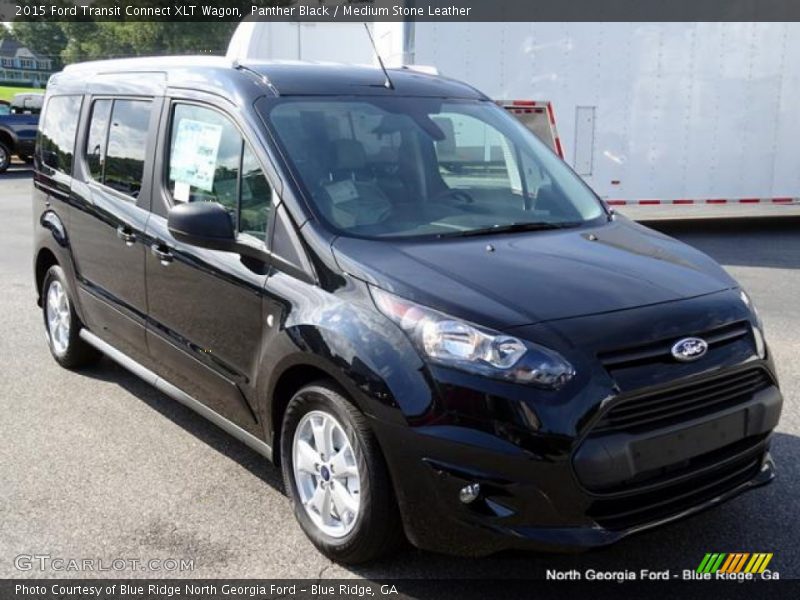 Panther Black / Medium Stone Leather 2015 Ford Transit Connect XLT Wagon