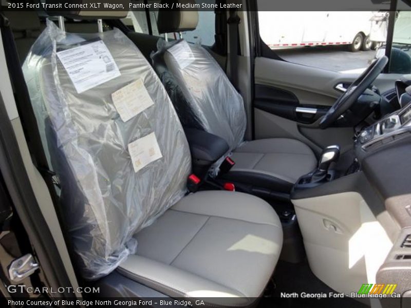Panther Black / Medium Stone Leather 2015 Ford Transit Connect XLT Wagon