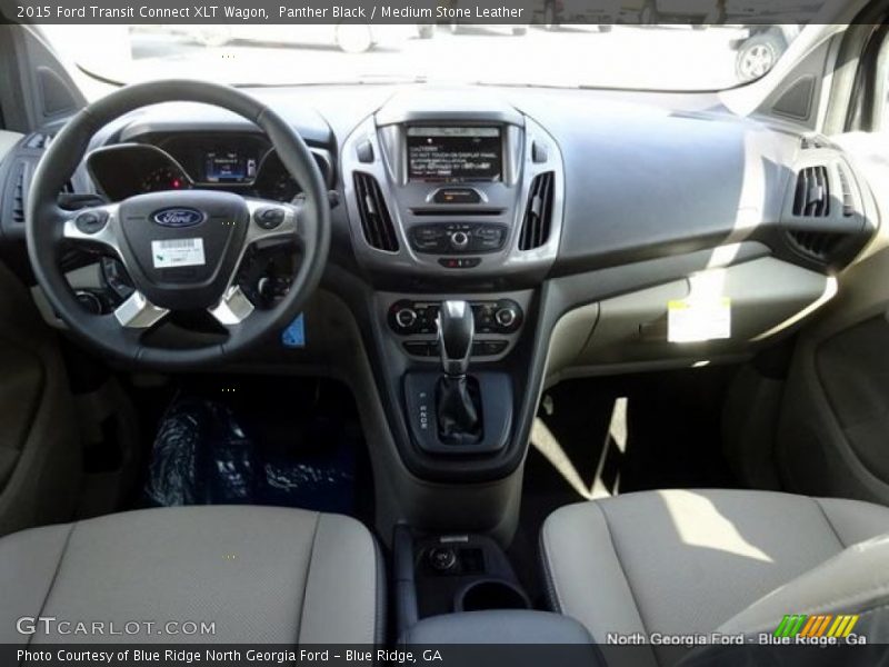 Panther Black / Medium Stone Leather 2015 Ford Transit Connect XLT Wagon