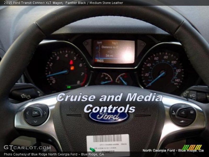 Panther Black / Medium Stone Leather 2015 Ford Transit Connect XLT Wagon