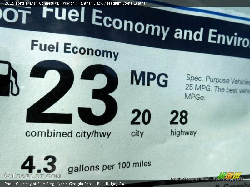 Panther Black / Medium Stone Leather 2015 Ford Transit Connect XLT Wagon