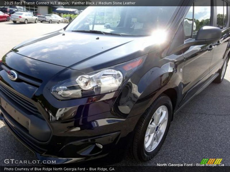 Panther Black / Medium Stone Leather 2015 Ford Transit Connect XLT Wagon