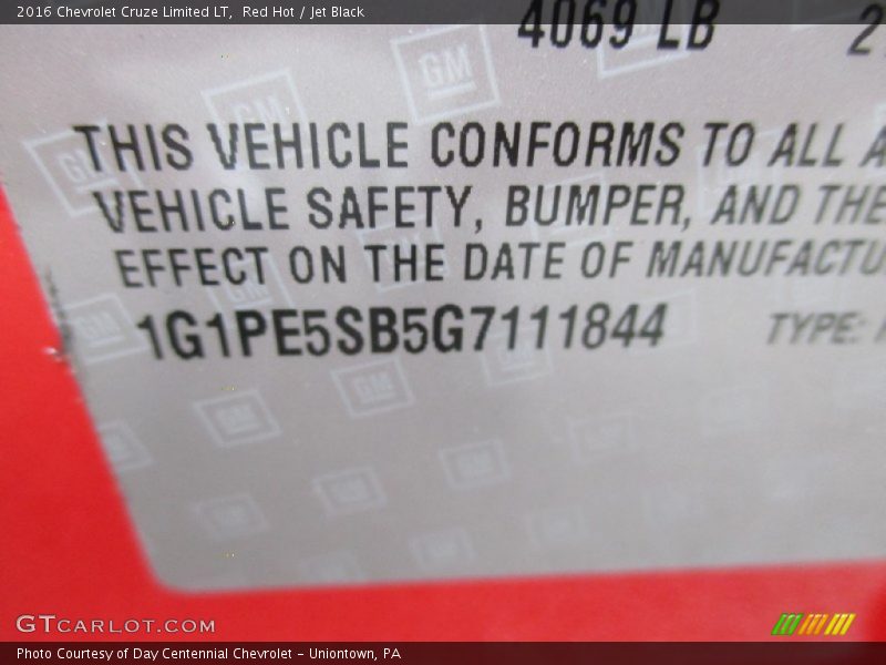 Red Hot / Jet Black 2016 Chevrolet Cruze Limited LT