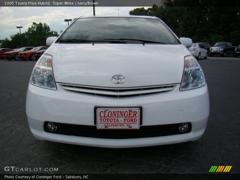 Super White / Ivory/Brown 2005 Toyota Prius Hybrid