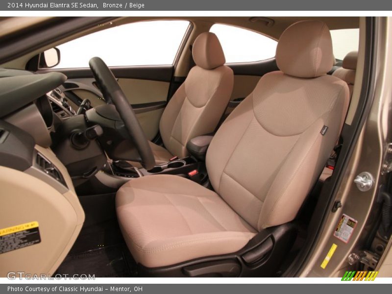 Bronze / Beige 2014 Hyundai Elantra SE Sedan