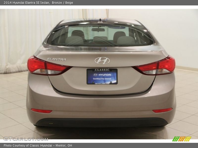 Bronze / Beige 2014 Hyundai Elantra SE Sedan