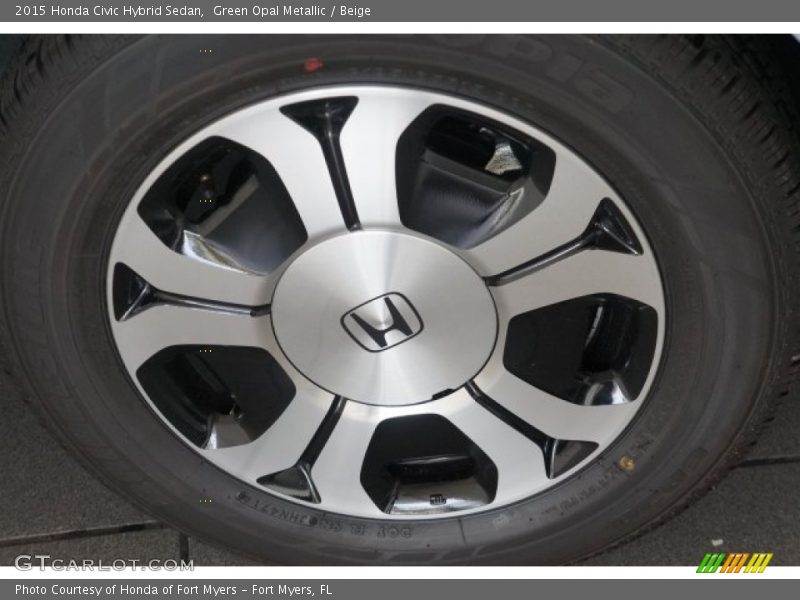 Green Opal Metallic / Beige 2015 Honda Civic Hybrid Sedan