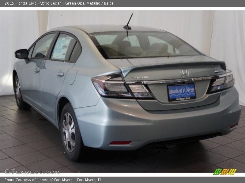 Green Opal Metallic / Beige 2015 Honda Civic Hybrid Sedan