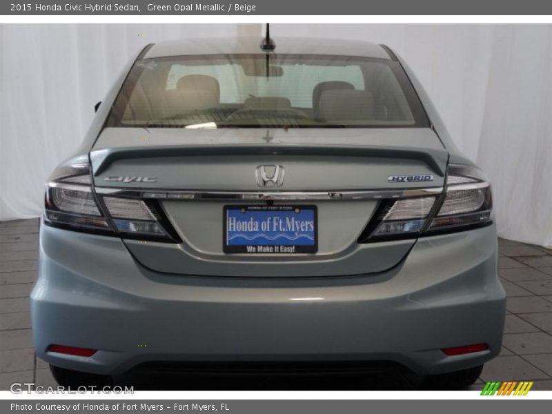 Green Opal Metallic / Beige 2015 Honda Civic Hybrid Sedan