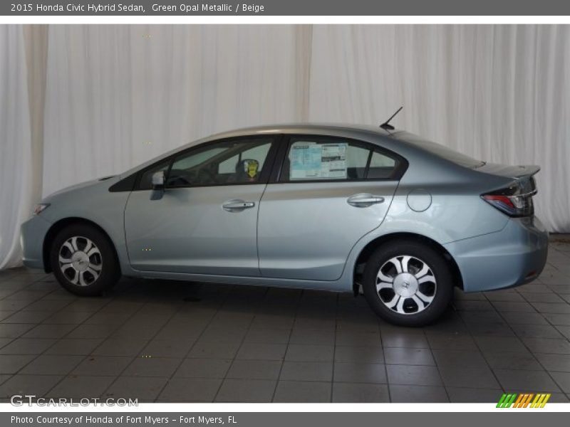 Green Opal Metallic / Beige 2015 Honda Civic Hybrid Sedan