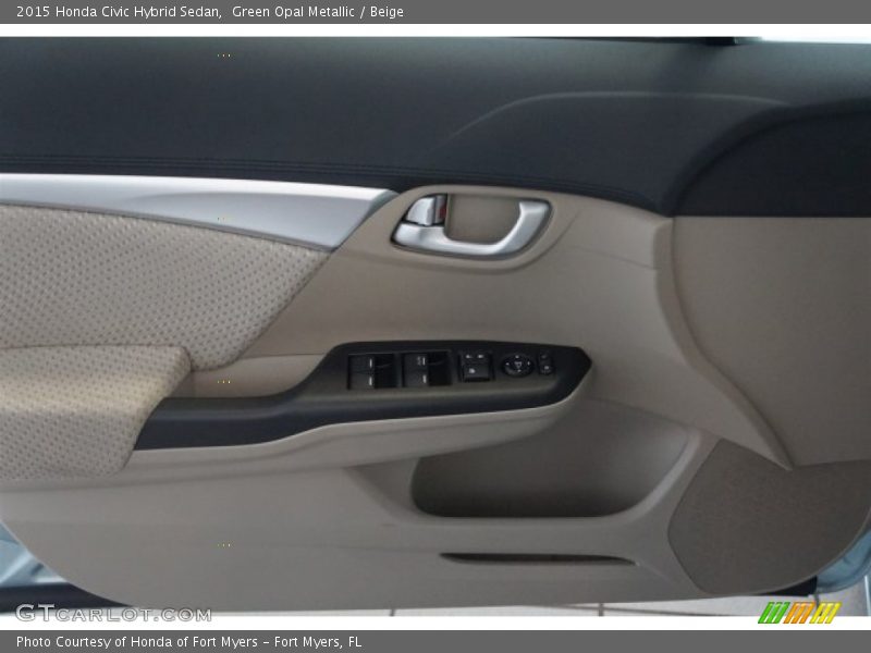 Green Opal Metallic / Beige 2015 Honda Civic Hybrid Sedan