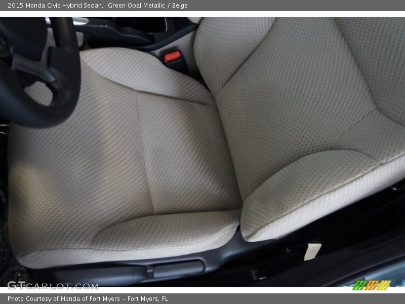 Green Opal Metallic / Beige 2015 Honda Civic Hybrid Sedan