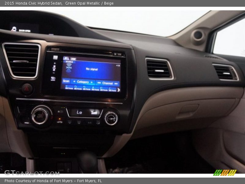 Green Opal Metallic / Beige 2015 Honda Civic Hybrid Sedan