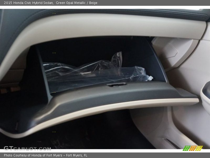 Green Opal Metallic / Beige 2015 Honda Civic Hybrid Sedan