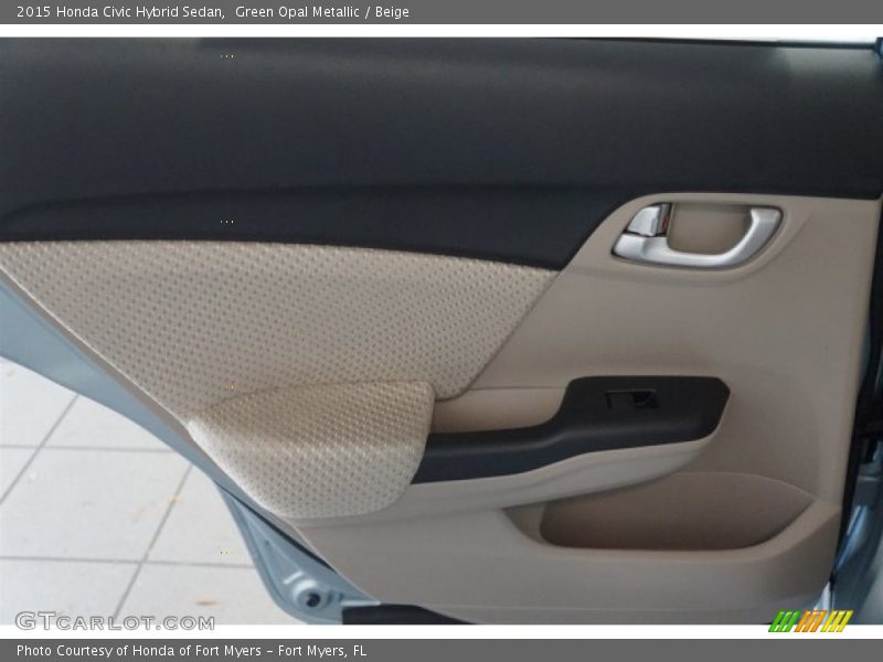 Green Opal Metallic / Beige 2015 Honda Civic Hybrid Sedan