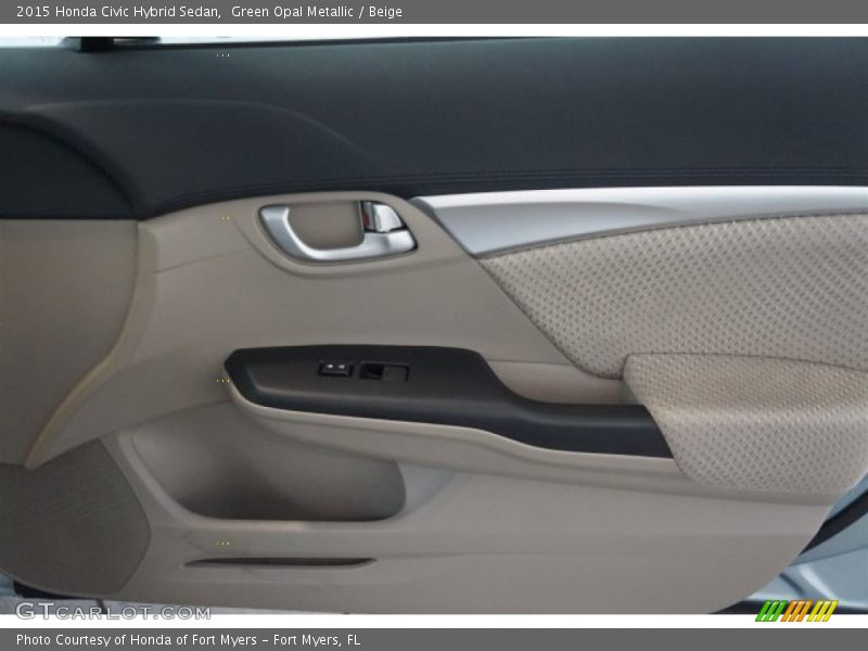 Green Opal Metallic / Beige 2015 Honda Civic Hybrid Sedan