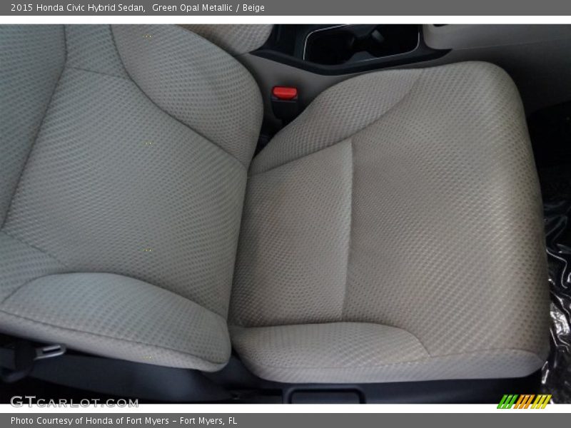 Green Opal Metallic / Beige 2015 Honda Civic Hybrid Sedan