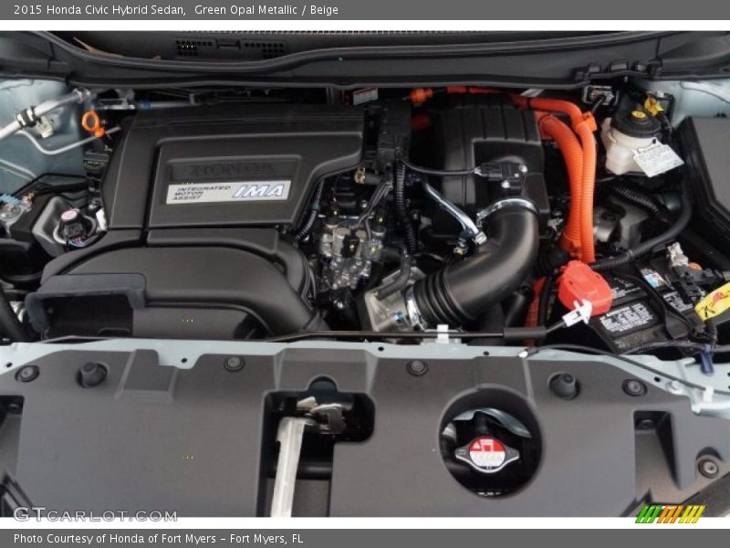 Green Opal Metallic / Beige 2015 Honda Civic Hybrid Sedan