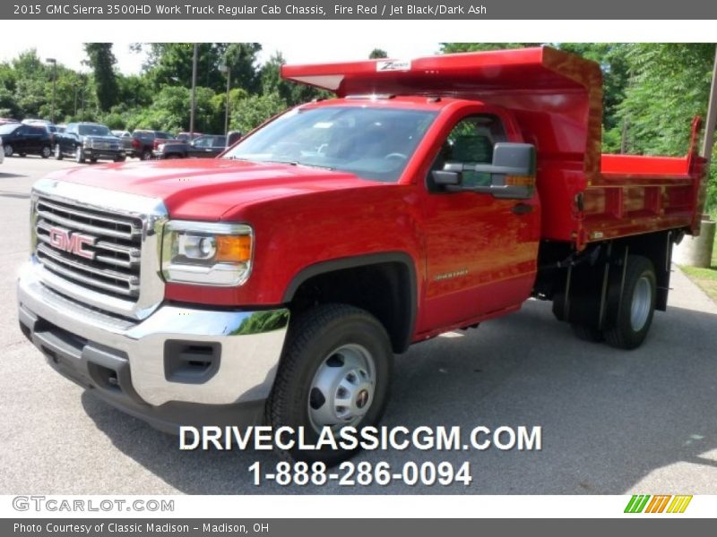 Fire Red / Jet Black/Dark Ash 2015 GMC Sierra 3500HD Work Truck Regular Cab Chassis