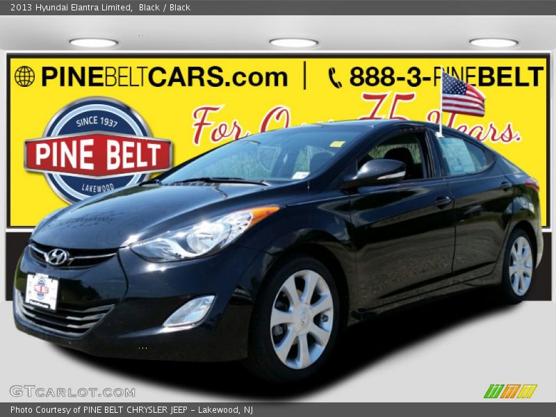Black / Black 2013 Hyundai Elantra Limited