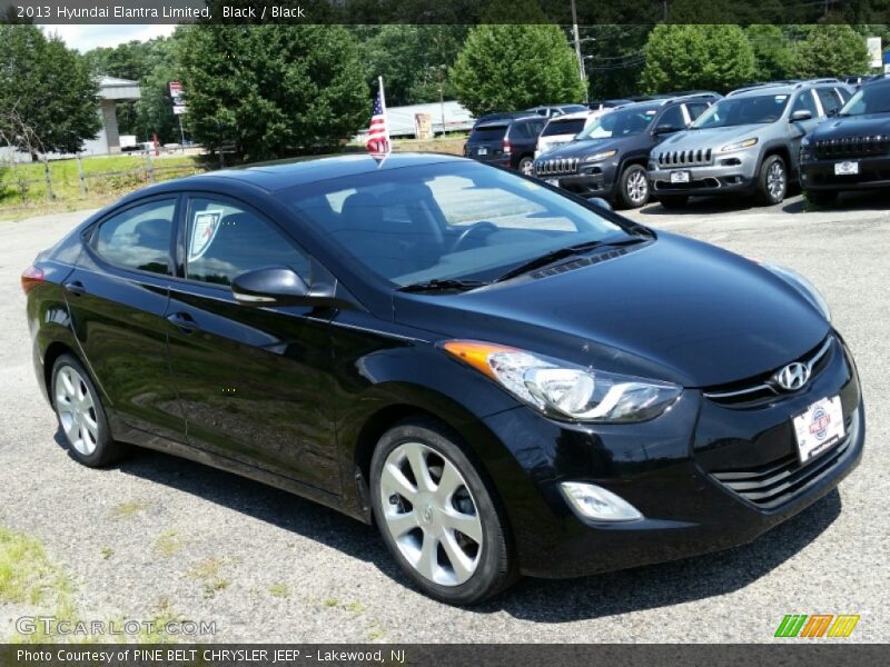 Black / Black 2013 Hyundai Elantra Limited