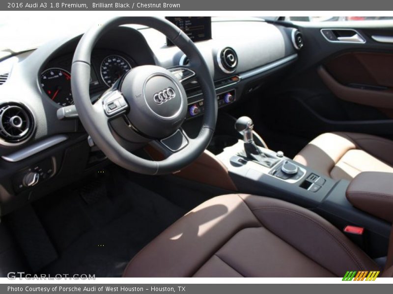 Brilliant Black / Chestnut Brown 2016 Audi A3 1.8 Premium