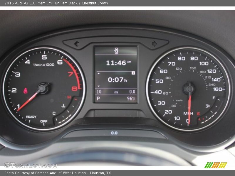 Brilliant Black / Chestnut Brown 2016 Audi A3 1.8 Premium