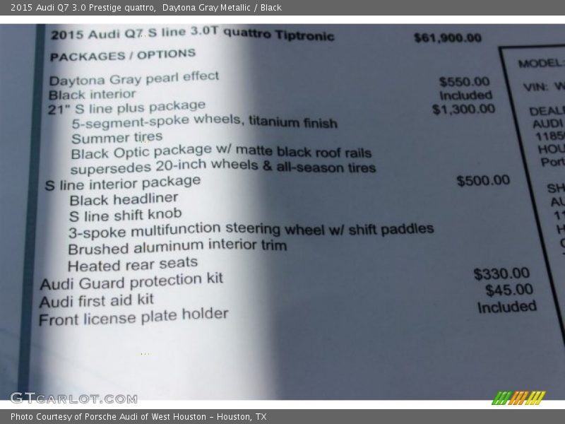 Daytona Gray Metallic / Black 2015 Audi Q7 3.0 Prestige quattro
