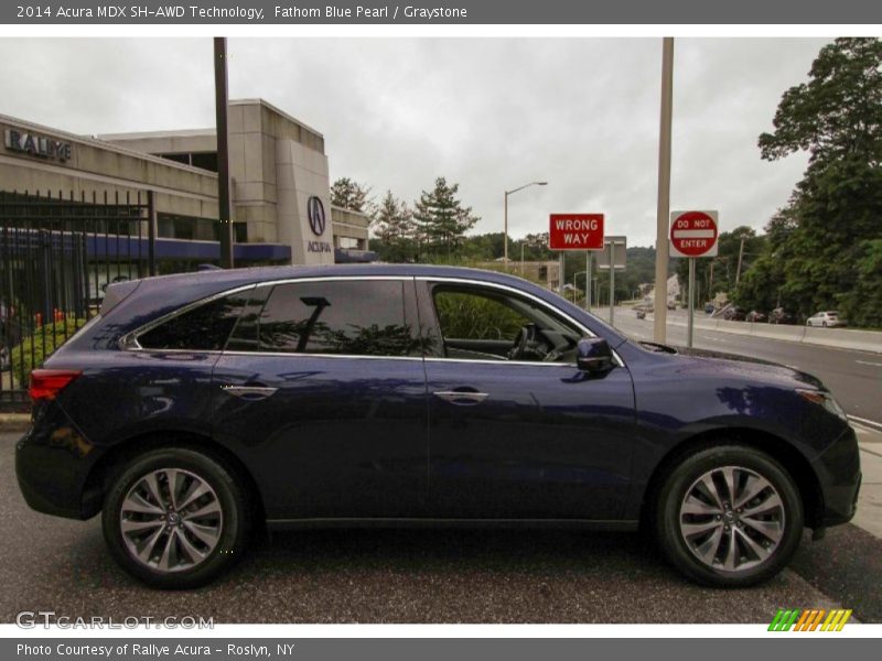 Fathom Blue Pearl / Graystone 2014 Acura MDX SH-AWD Technology