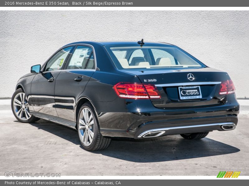 Black / Silk Beige/Espresso Brown 2016 Mercedes-Benz E 350 Sedan