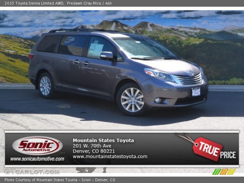 Predawn Gray Mica / Ash 2015 Toyota Sienna Limited AWD