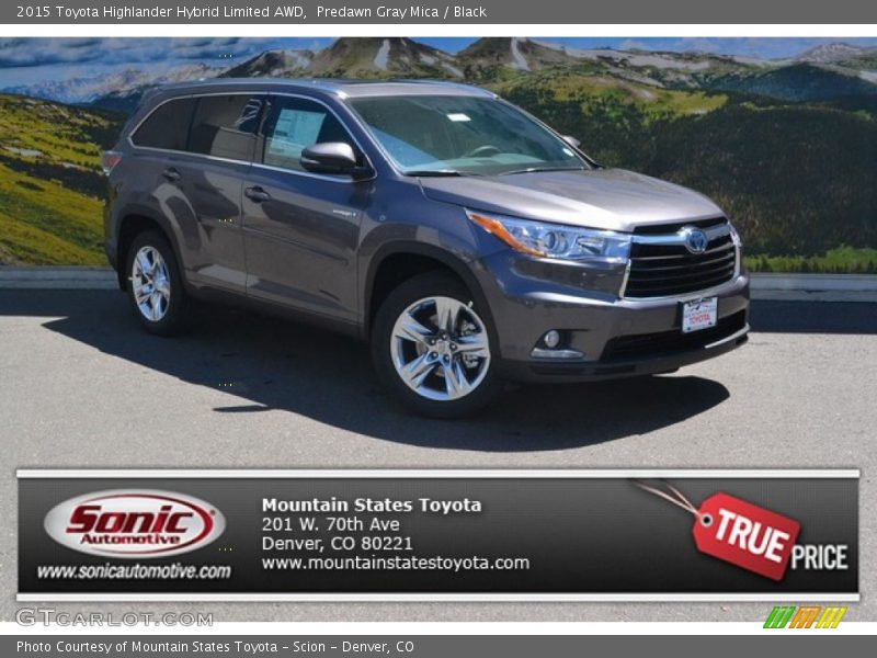 Predawn Gray Mica / Black 2015 Toyota Highlander Hybrid Limited AWD