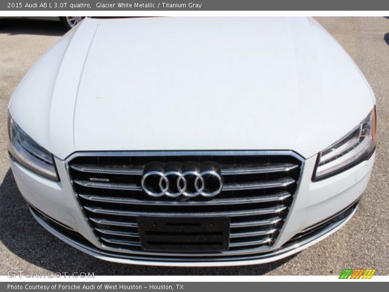 Glacier White Metallic / Titanium Gray 2015 Audi A8 L 3.0T quattro