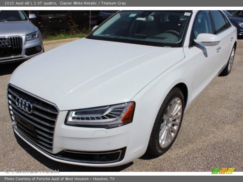 Glacier White Metallic / Titanium Gray 2015 Audi A8 L 3.0T quattro