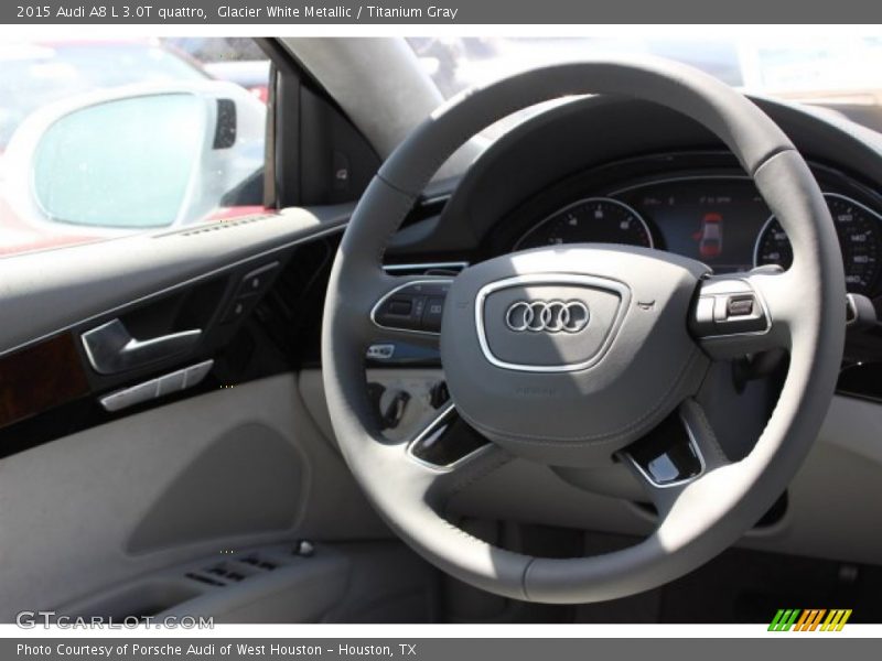 Glacier White Metallic / Titanium Gray 2015 Audi A8 L 3.0T quattro