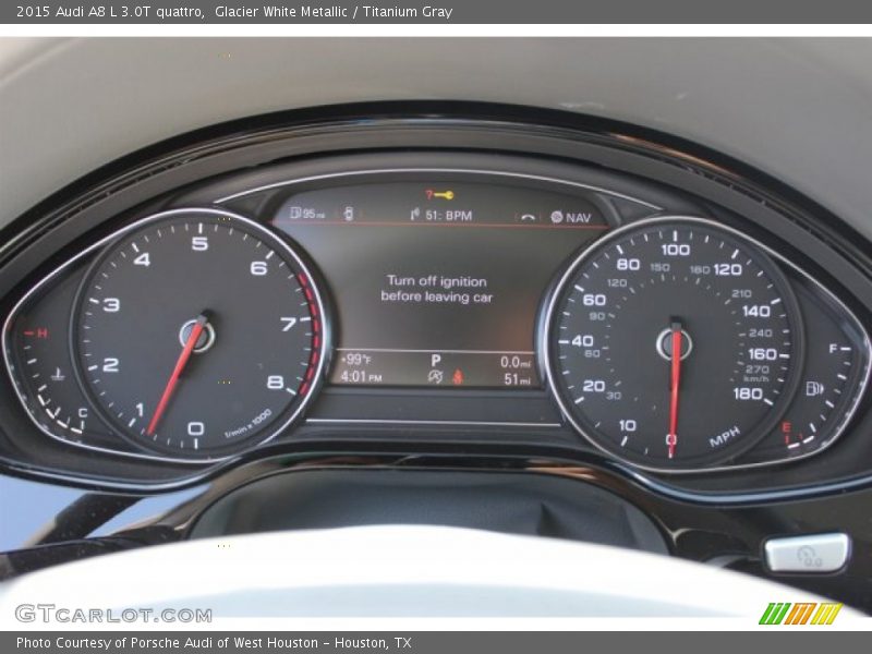 Glacier White Metallic / Titanium Gray 2015 Audi A8 L 3.0T quattro