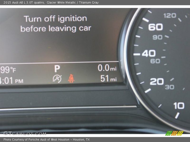 Glacier White Metallic / Titanium Gray 2015 Audi A8 L 3.0T quattro