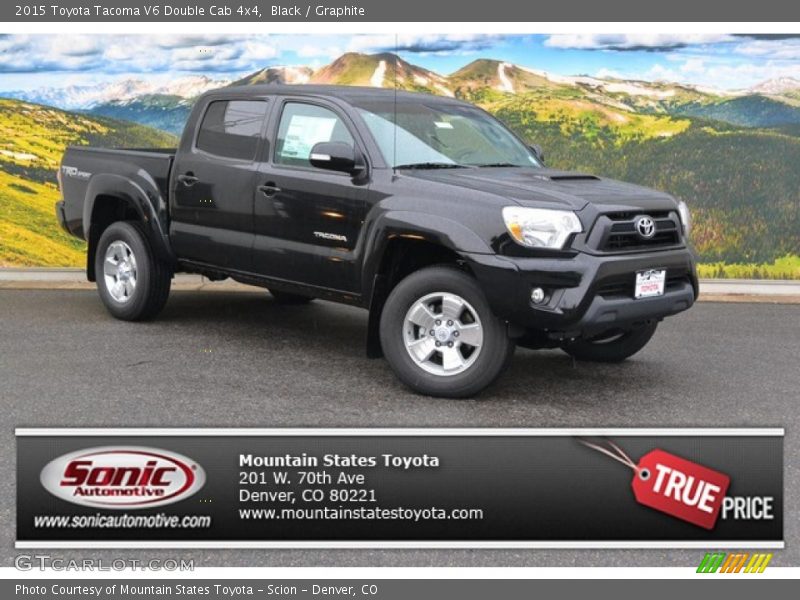Black / Graphite 2015 Toyota Tacoma V6 Double Cab 4x4