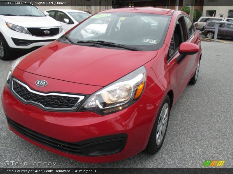 Signal Red / Black 2012 Kia Rio EX