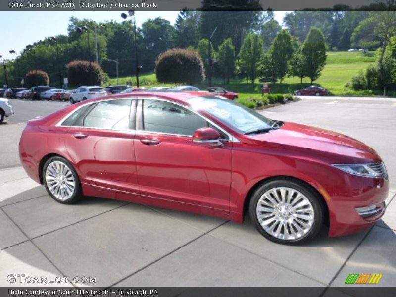 Ruby Red / Charcoal Black 2014 Lincoln MKZ AWD