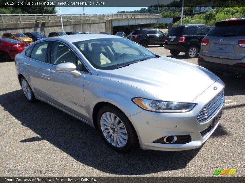 Ingot Silver Metallic / Dune 2015 Ford Fusion Hybrid SE