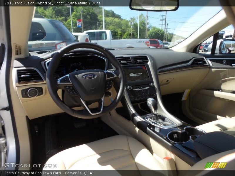Ingot Silver Metallic / Dune 2015 Ford Fusion Hybrid SE