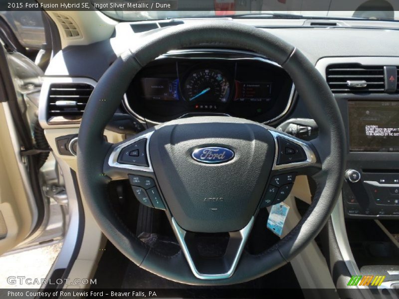 Ingot Silver Metallic / Dune 2015 Ford Fusion Hybrid SE