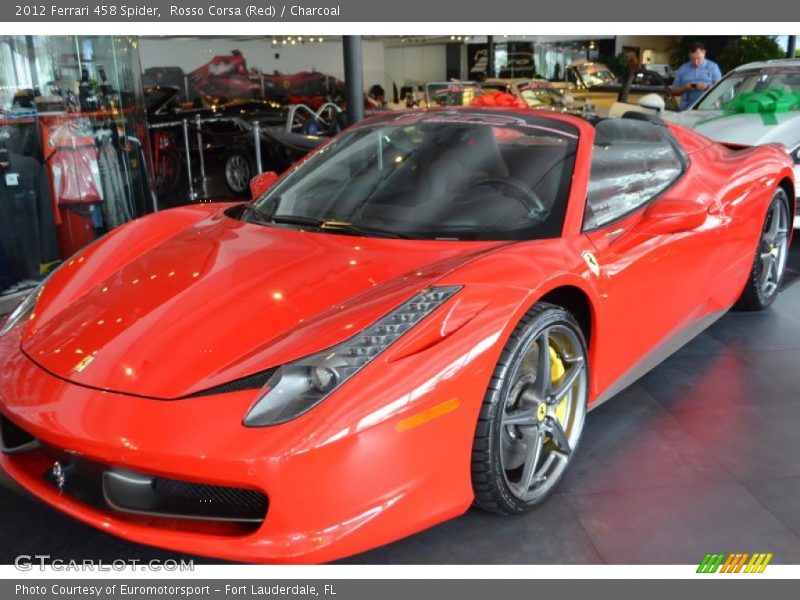 Rosso Corsa (Red) / Charcoal 2012 Ferrari 458 Spider