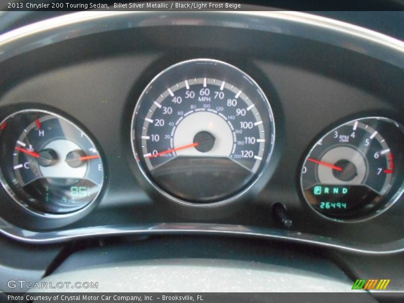 Billet Silver Metallic / Black/Light Frost Beige 2013 Chrysler 200 Touring Sedan