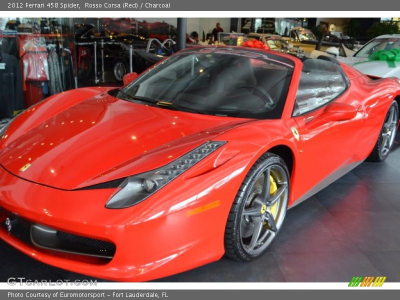 Rosso Corsa (Red) / Charcoal 2012 Ferrari 458 Spider